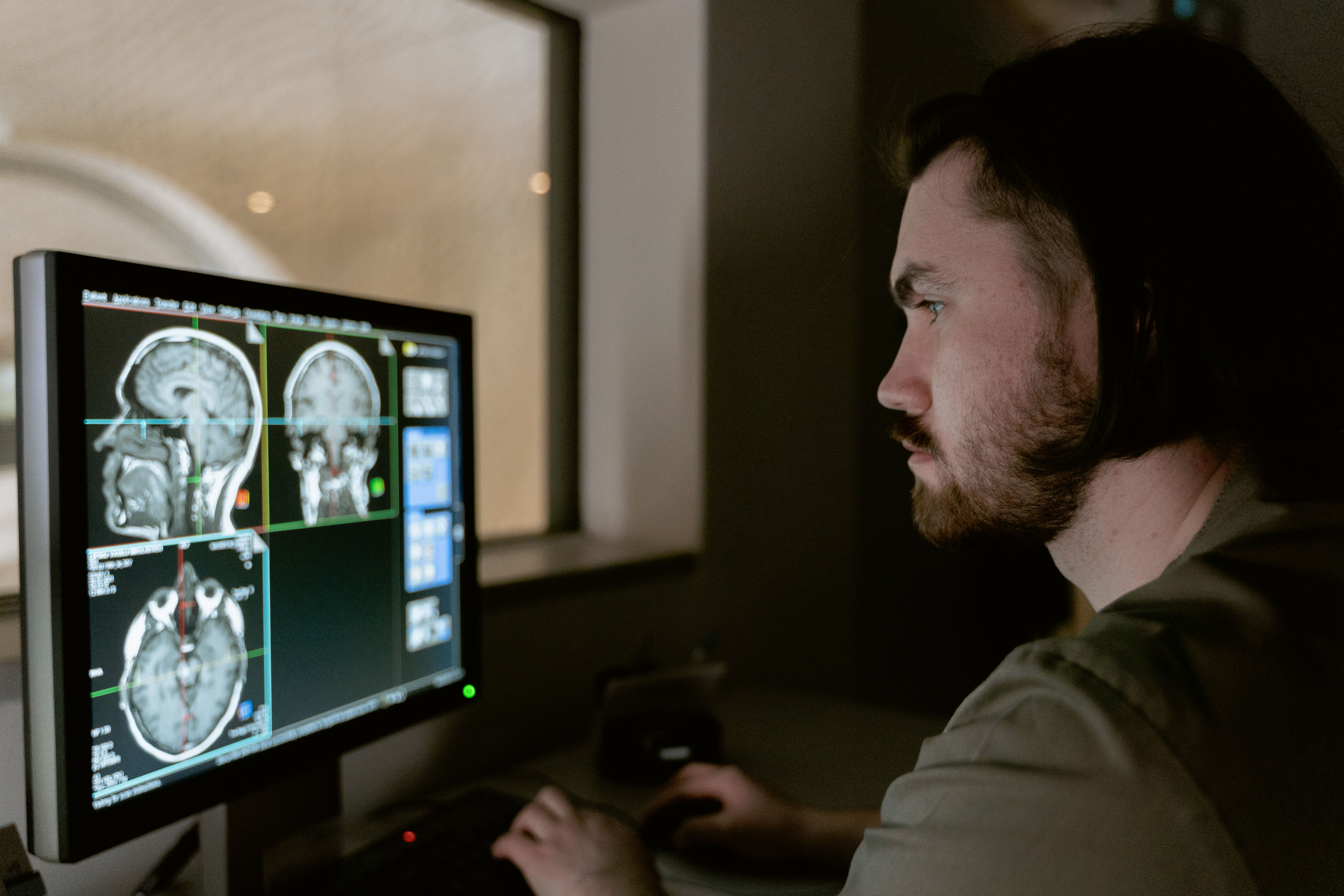 Neurologist reviewing patient care plan